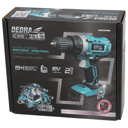 Cordless drill, screwdriver 18V, DEDRA SAS+ALL DED7040 35Nm, 10mm, 2-speed