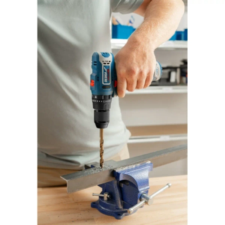 Set de scule electrice DEDRA MAUS DED7310T06: Mașină de găurit cu percuție 12V DED7331, 45 Nm, baterie 2 Ah DED7320, încărcător DED7302