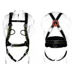 Safety harness with a body belt, 1 back+1 front anchorage