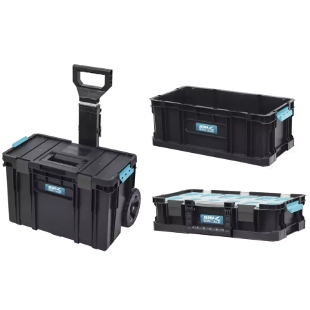 ZESTAW: Skrzynie narzędziowe, modułowe na kołach DEDRA SAS+ALL N0301+N0303+N0308