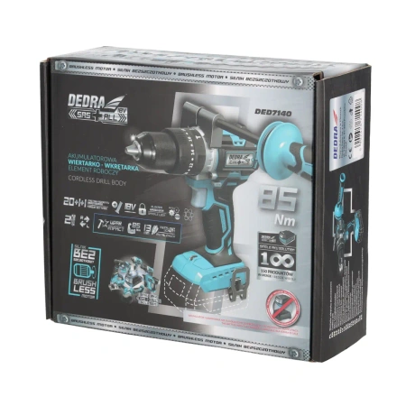 Акумулаторна бормашина/верторез, 18V, DEDRA SAS+ALL DED7140 85Nm, 13 mm с удар, безчетков