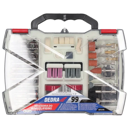 Pribor za mini brusilnik DEDRA 08T698, komplet 99 kosov