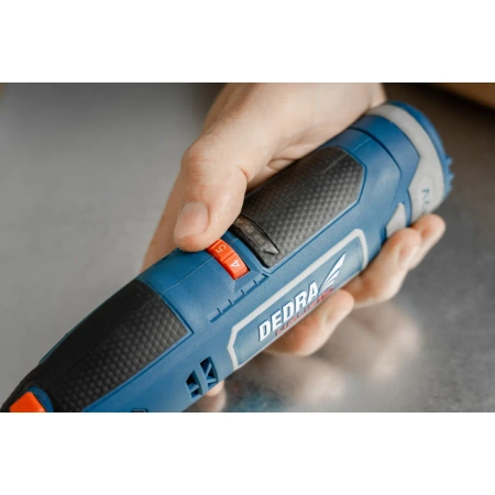 Power tool set DEDRA MAUS DED7310T10: 12V cordless mini grinder DED7340Z1 + 47 accessories, 32 Nm, 2 Ah battery DED7320, USB-C charging cable DED7300