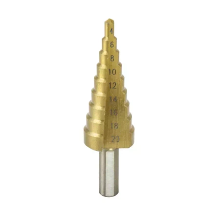 Stepped drill 4-20mm, HSS, TiN