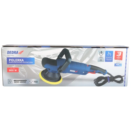 Polish electric excentric, DEDRA DED7992, putere 900 W, viteză de rotație 800-4000 RPM, pad 150 mm