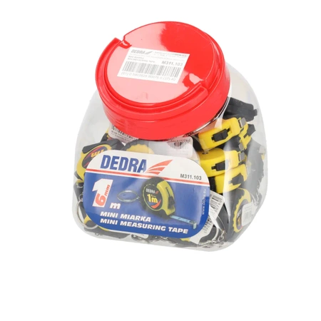 Keychain "mini tape measure" jar, 40 pcs, DEDRA M311.103