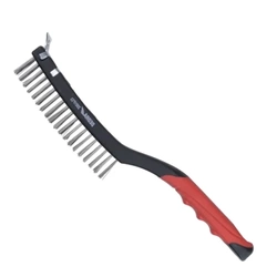 3-redna žična krtača, DEDRA 2001P33 strgalo, iz nerjavečega jekla, 340 mm, ročaj iz dveh materialov