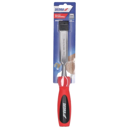Dłuto do drewna, stolarskie DEDRA 06C038 22mm, stal CrV, dwumateriałowy uchwyt