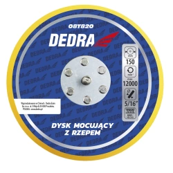 Кріпильний диск з липучкою DEDRA 08T820 , діаметр 150 мм, для ексцентрикових полірувальних машин