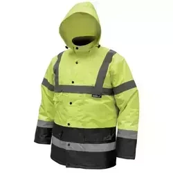 Reflective warm "parka" jacket, size M, yellow