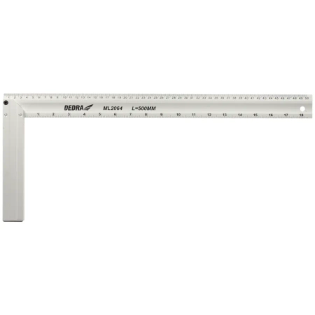 Stavbársky uholník 500 x 200 mm, hliníkový