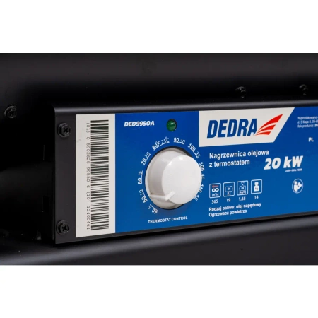 Маслен нагревател 20kW, черен DEDRA DED9950A