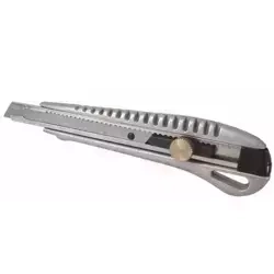 Nož za oblazinjenje, tapeciak, zložljivi nož, upraviteljski nož DEDRA M9025 9mm, kovinski, lomljivo rezilo