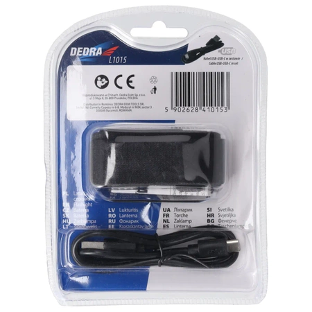 Челник 500lm, сензор за движение, батерия 1000mAh/ 3xAAA bat, DEDRA L1015