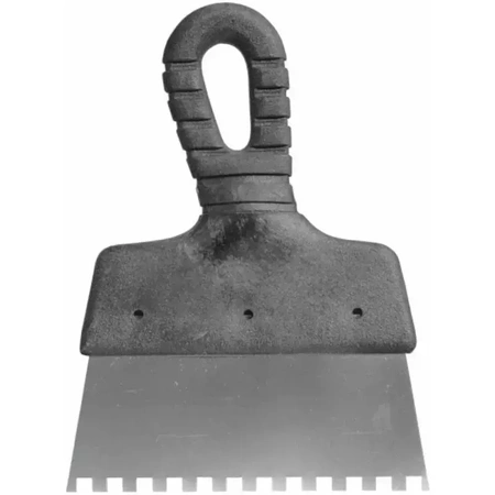 Plastering spatula toothed stainless 250mm teeth 6x6