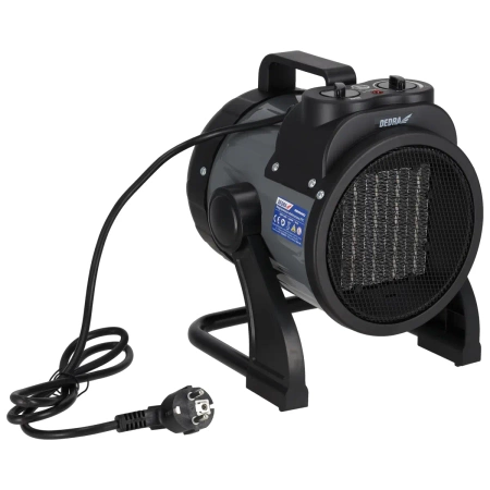 Nagrzewnica elektryczna PTC 2,0kW okrągła, czarna DEDRA DED9930C2 ceramiczny element grzejny