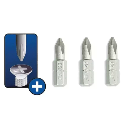 DEDRA kruvikeeraja bitid, bitid DEDRA 18A02PH30-03 Phillips PH3x25mm, 3tk blisteris
