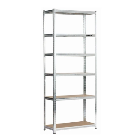 Metalna skladišna polica DEDRA N1415, 6 MDF polica, dimenzije 224x90x40 cm