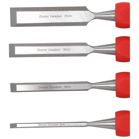 Zestaw dłut do drewna DEDRA 06C045 4szt: 6, 12, 18, 25mm, stal CrV