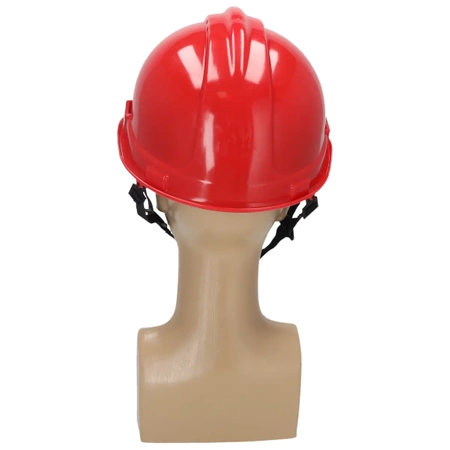 Aizsargkivere, SARKANA, 3. kat., CE1437, no HDPE polietilena, • ventilacijas caurumi, • renite udens noteces nodrošinašanai, • 4-punktu auduma siksnu sistema, • stiprinajumi, austinu pievienošanai, RAŽOTA POLIJA