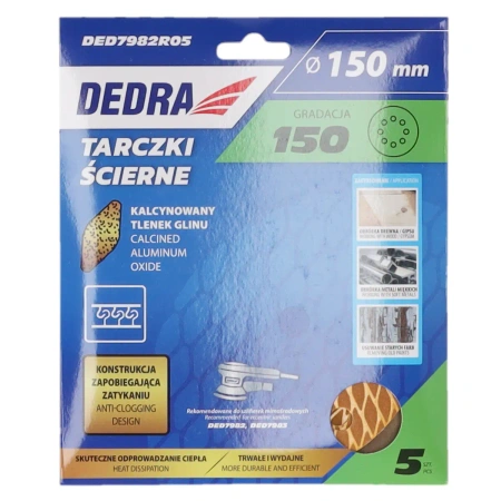 Brusni diskovi protiv začepljenja 150 mm, #150, čičak, set od 5 komada, DED7982R05