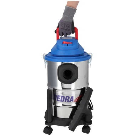 Прахосмукачка за сухо/мокро почистване DEDRA DED6610, мощност 1200W, капацитет 20 л, памучен филтър + торба