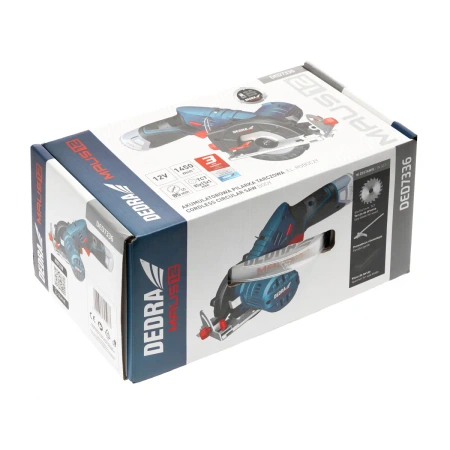 Cordless circular saw 85mm 12V DEDRA MAUS DED7336, blade 85x15 mm, 1450 RPM