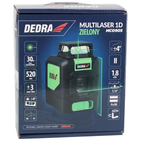 Multilaser 1D, laserska vodnjak 1D DEDRA MC0905 zeleni laser