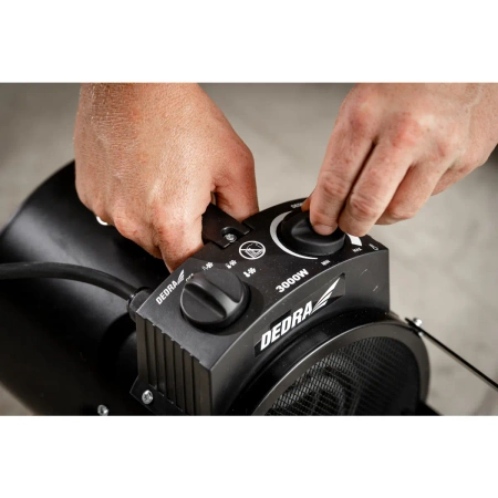 Električni grelnik 3,0 kW, okrogel, črn DEDRA DED9931B