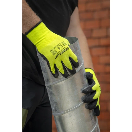 Protective gloves, foam latex coated, size 10