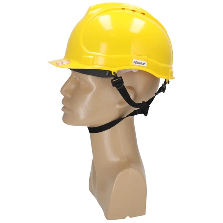 Защитна каска DEDRA BH1084, жълта, 4-точкова лента за брадичката