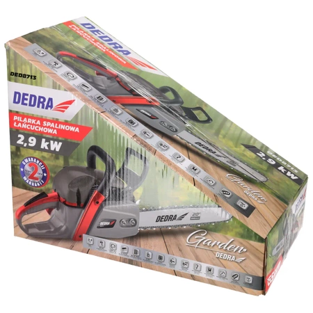 Садовая 20" бензиновая бензопила DEDRA DED8713 2,9кВт, 65сс, 50см 1,6мм