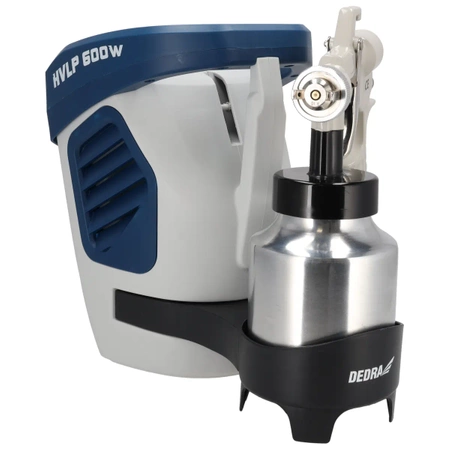 HVLP dažų purškimo įrenginys, DEDRA DED7413 600W, 1 l bakas, 1,8 mm ir 2,5 mm purkštukai
