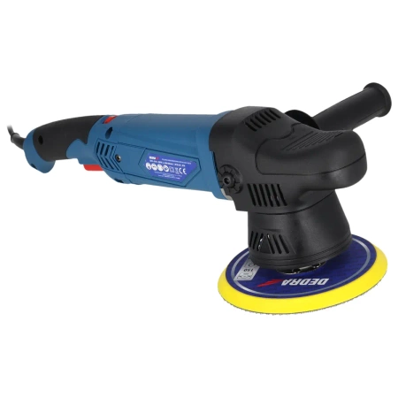 Excentrikus-rotációs polírozógép DEDRA DED7991, teljesítmény 900W, fordulatszám 1500-4500 RPM, két cserélhető talp 125/150mm