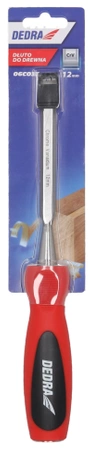 Dłuto do drewna, stolarskie DEDRA 06C033 12mm, stal CrV, dwumateriałowy uchwyt