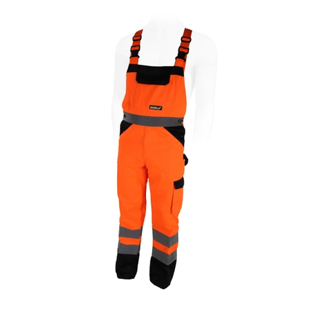 Safety reflective bibpants, size LD, orange