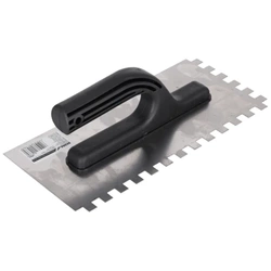 Square notch trowel, stainless steel 270x130mm 10*10