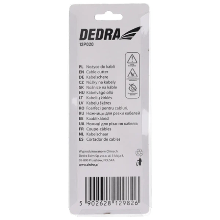 Nożyce do kabli miedzianych i aluminiowych DEDRA 12P020 śr.cięcia 10,5mm