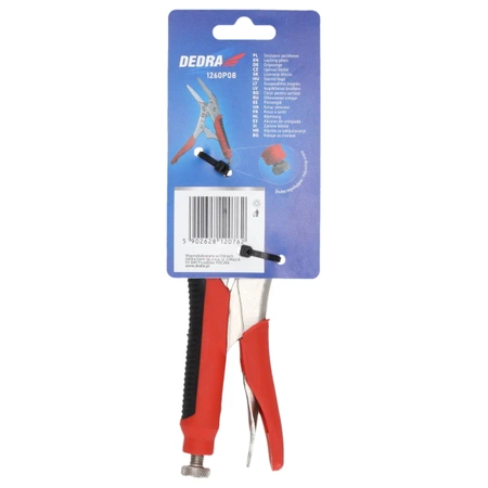 Extended crimping pliers 230mm, DEDRA 1260P08 CRV, TPR handles