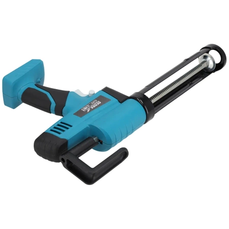 Vezeték nélküli szilikon extruder, DED7056 DEDRA SAS+ALL 300ml-es tubusokhoz, erő 2000N, automatikus dugattyúvisszatérítés, állítható haladási sebesség