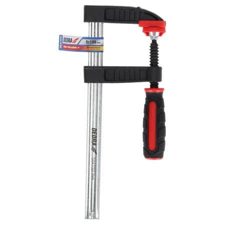 Tesarska objemka tipa F 250x50 mm, ročaj iz dveh materialov, DEDRA 12A175