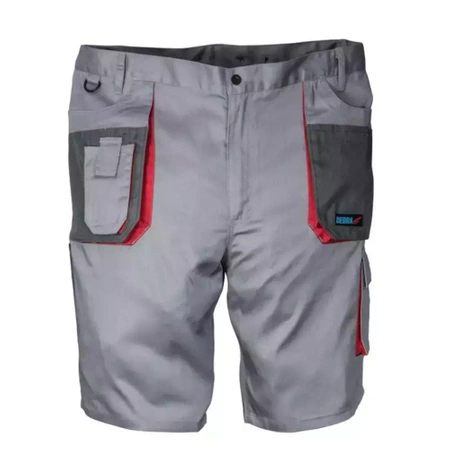 Safety shorts, size LD/54 grey, weight 190g/m2, 20% polyester 80% cotton