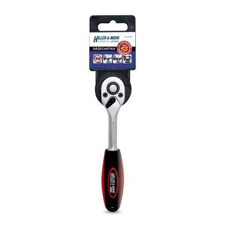 Hillen&Mohr 1/4" трещотка 17J111Z 72T, CRV 6140, прямая, рукоятка из двух материалов