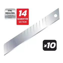 DEDRA M9041 18mm lomljiva rezila, gosto rezano rezilo tapecia DEDRA M9041 14 segmentov, 10 kosov