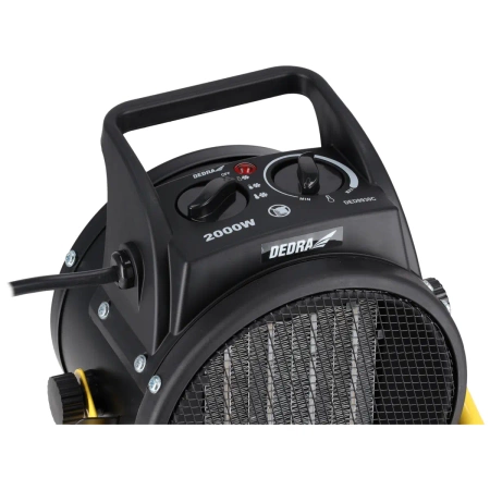 DEDRA DED9930C электронагреватель PTC 2,0кВт, круглый, черный DEDRA DED9930C керамический нагревательный элемент