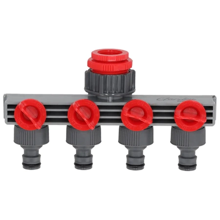 Čtyřnásobná přípojka na kohoutek 1/2"–3/4"-1", blistr