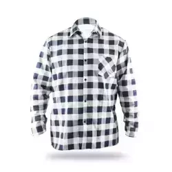 Flanel ing sötétkék - fehér, méret XXXL, 100% pamut