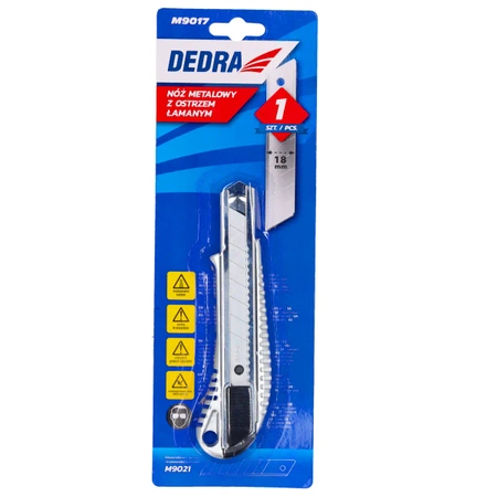 Обивочный нож, тапециак, отрывной нож DEDRA M9017 18мм отрывное лезвие, металл+резина