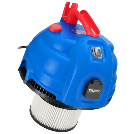 Прахосмукачка за работилница, мокра и суха DEDRA DED6606 1600W, 30L, за работа с мазилка, филтър за разклащане