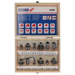 DEDRA 0780 Комплект от 12 фрези с твърдосплавни частици